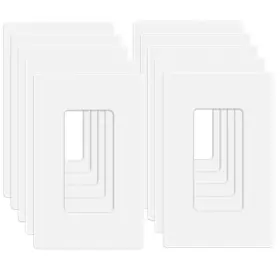 Mllizh 751300801872 10 Pack 1-gang Screwless Wall Plate Outlet Cover White