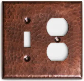 17017 MONARCH ABODE Double Switch Hammered Pure Copper