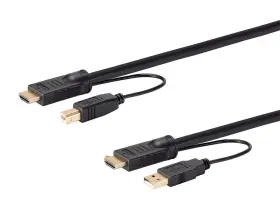 136644 MONOPRICE Hdmi Usb Cable Hdr Dual Head Cord