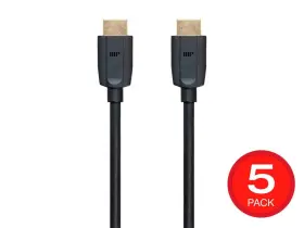 Monoprice 139483 Ultra 8k High Speed Hdmi Cable - 6ft Black 5-pack 48gbps