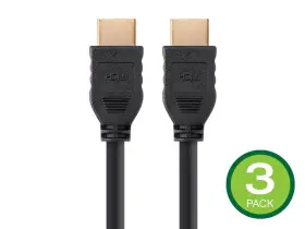 Monoprice 139516 High Speed Hdmi Cable - 1.5ft Black No Logo 3-pack 18gbps 32awg Monoprice 139516 High Speed Hdmi Cable - 1.5ft Black No Logo 3-pack 18gbps 32awg