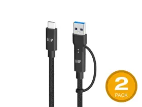 Monoprice 148863 Usb4 20gbps 2-in-1 Cable - 240w Epr 4k60hz Braided Ultra