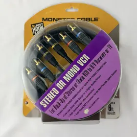 Monster 050644128981 Cable Stereo Or Mono Vcr Hook-up Kit Side By Component 6ft