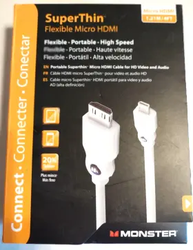 050644638145 MONSTER Superthin Flexible Micro Hdmi Video High