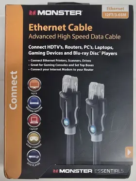 050644663390 MONSTER Advanced High Data Ethernet Cable Torn