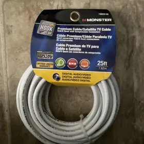 140033-00 MONSTER Hook Up Quad Coax Cable Satellite Tv