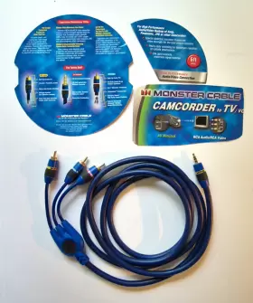 J2-CAMAV-M6 MONSTER CABLE Camcorder Tv Vcr Minijack Rca Audio