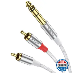 B0CJM7RFBT MOSWAG Trs Dual Rca Stereo Cable Mixer Amplifier