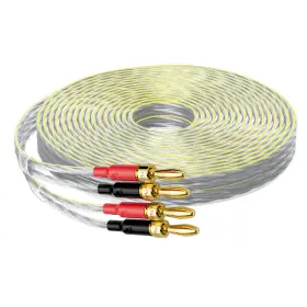 B0C65FQFZY MYGATTI Speaker Flat Wire Cable Banana Tip Plugs