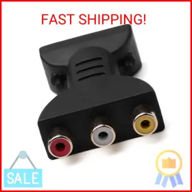 Myuiao Mia104 Hdmi To Rca Adapter Male 3 Female Av Converter For Hdtv Dvd Black