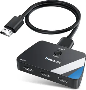 Newcare 799968388205 Upgrade Hdmi Switch 3 In 1 Out 4k 60hz Black