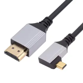 Nfhk Nf-hd-032-ri-0.5m 90 Degree Right Angled Micro Hdmi 2.1 Ultra Thin Hdtv Cable 50cm Black