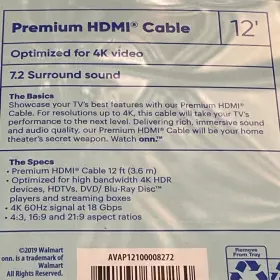 AVAP12100008272 ONN Hdmi Cable Ultra Watch Hdr Surround Sound #3