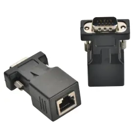 Optimal Shop 709127069425 Vga Extender Adapter 2 Pack Vga15 Pin Male To Rj45 Over Cat5