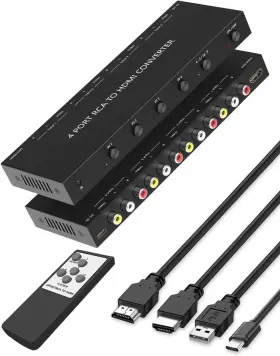 Osetub 313115446497 4 Port Rca To Hdmi Converter With Upgrade Technology