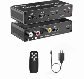 V2-1 PERESAL Hdmi Switch Earc Audio Extractor Splitter Remote