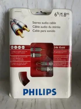 Philips 484212 6ft Stereo Audio Cable Swa3102w/27 24k Gold Plated Connectors