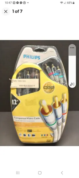 Philips M62796 Component Video Cable 24k Gold 12 Feet