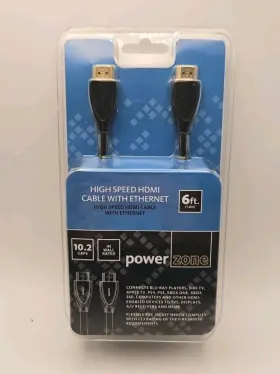 89392 POWER ZONE High Hdmi Cable Ethernet Gbps Wall