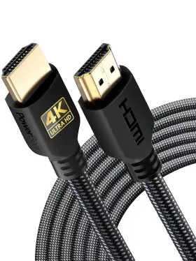 Powerbear 850015230127 4k Hdmi Cable 20 Ft Long Braided Nylon And Gold Connectors