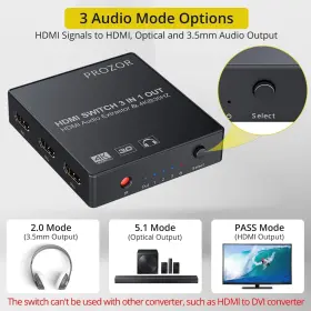 711583415739 PROSTER Hdmi Switch Audio Extractor Port #3