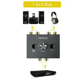 Prozor 604015706867 Rca Stereo Audio Switch 2 In 1 Out R/l Aud