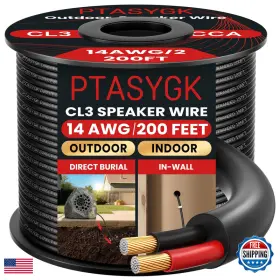 Ptasygk B0fhpwlyfc 12 Gague Outdoor Speaker Wire 200 Feet - 2 Conductor Direct Burial