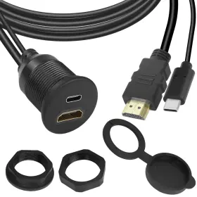 21361 QIANRENON Usb Hdmi Flush Mount Waterproof Cable Adapter
