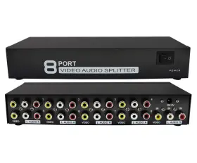 Qicheng&lys 8541769793 Rca 1 In 8 Out Av Audio Video Splitter Amplifier For Cable Box Dvd Dvr Analog