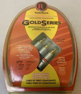 Radioshack 15-3015 Radio Shack 24k Gold Series 6-ft Component Video Cable-best-brand New Radioshack 15-3015 Radio Shack 24k Gold Series 6-ft Component Video Cable-best-brand New