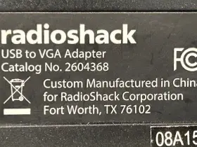 8541669891 RADIOSHACK Usb Vga Converter Adapter #2
