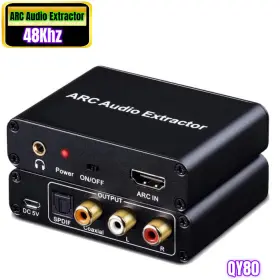 48KHZ-QY80 RCA Hdmi Arc Audio Extractor Optical Coax Spdif