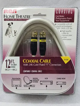 T12C RCA Theatre Connectors Coaxial Cable Nos