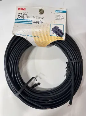 Rca Vh142x Tv Antennae Wire Flat 62 Feet 300 Ohm 2 Lead Copper Polyclad Foam Insulated