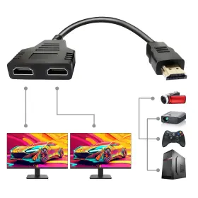 788417166976 REDROCKDEALZ Hdmi Splitter Cables Male Dual