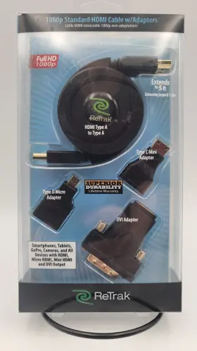 Etcablehdm RETRAK Standard Hdmi Cable Mini Micro Dvi Adapters