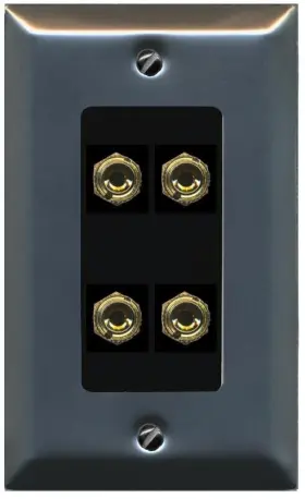 RAV-4BANRDBK-SSBK RITEAV Banana Speaker Surround Female Wall