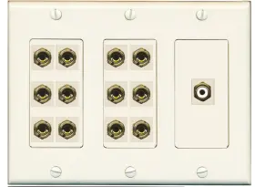 RAV-WP-12BAN-RW-3GLA RITEAV Speaker Banana Plug Wall Plate