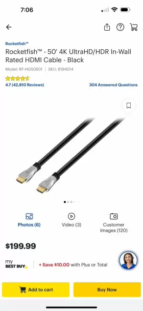 M1-4GJH-A8SS ROCKETFISH Hdmi Cable