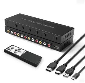 4-PORT-AV-TO-HDMI RUIPUO Converter Switcher Ir Remote