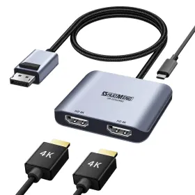 SM-D2H2M60 SHUOMENG Displayport Dual Hdmi Adapter Dp Splitter