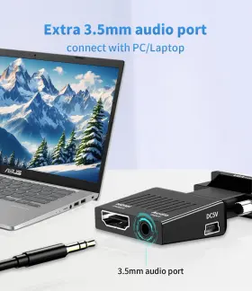 SM-V2H3 SHUOMENG Female Hdmi Vga Male Converter Adapter #3