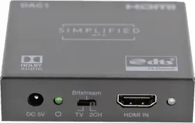DAC1 SIMPLIFIED MFG Hdmi Audio Extractor Channel Stereo DAC1 SIMPLIFIED MFG Hdmi Audio Extractor Channel Stereo