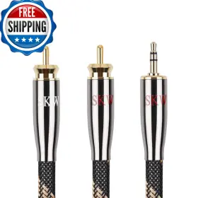 Skw B06xc9763n Audiophile Ultra-high Purity Copper Audio Cable 3.5mm Male To 2 Rca