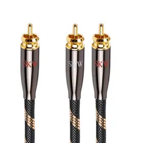 Skw B087q42x4t Rca Y Splitter Cable 1 Male To 2 Subwoofer Cord Bg Series Hi-purity Cop