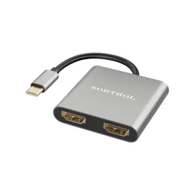 788362025601 SORTHOL Usb Dual Hdmi Adapter Converter Alumium