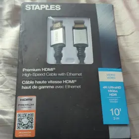 CN6A050 STAPLES Hdmi High Cable Ethernet Ultrahd Hdr