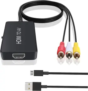 Taihuai 2hdmi-av Hdmi To Rca Older Tv Adapter Compatible For Fire Stick Roku Apple