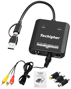 2IN1 TECHIGHER Vhs Digital Converter Rca Hdmi Adapter Usb Vcr
