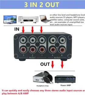 RC32 TENEALAY Rca Stereo Audio Switch Signal Switcher #2